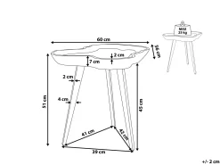 Beliani Sivupoyta Tiikki Vaalea Puu/Musta Elsa Fashion