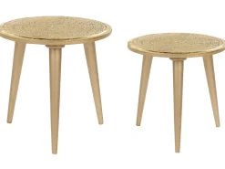 Beliani Sivupoytasetti Mangopuu Kulta 2 Kpl Narra Best Sale