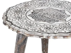 Beliani Sivupoytasetti Mangopuu Luonnonvalkoinen 2 Kpl Adro Sale