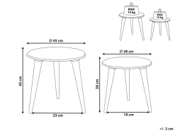 Beliani Sivupoytasetti Mangopuu Luonnonvalkoinen 2 Kpl Adro Sale