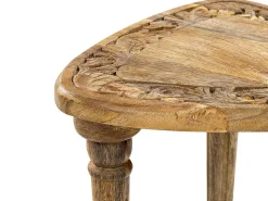 Beliani Sivupoytasetti Mangopuu Vaalea Puu 2 Kpl Saora Store