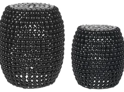 Beliani Sivupoytasetti Musta 2 Kpl Uhana Cheap