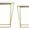 Beliani Sivupoytasetti Peililasitasolla Metalli Kulta 2 Kpl Sierra Hot