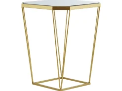 Beliani Sivupoytasetti Peililasitasolla Metalli Kulta 2 Kpl Sierra Hot