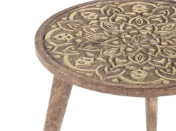 Beliani Sivupoytasetti Tumma Mangopuu 2 Kpl Ranja Flash Sale