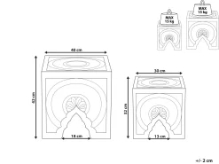 Beliani Sivupoytasetti Tumma Puu 2 Kpl Shukur Store
