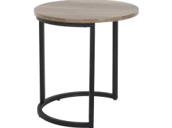 Beliani Sivupoytasetti Tumma Puu/Musta 2 Kpl Dixie New