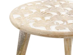 Beliani Sivupoytasetti Vaalea Mangopuu 2 Kpl Hursi Clearance