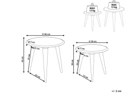 Beliani Sivupoytasetti Vaalea Mangopuu 2 Kpl Hursi Clearance
