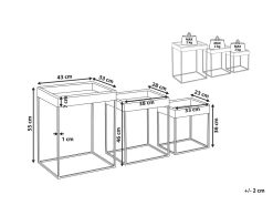 Beliani Sivupoytasetti Vesihyasintti Luonnonvari/Musta 3 Kpl Hawi Sale
