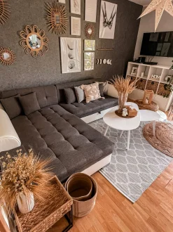 Beliani Sivupoytasetti Vesihyasintti Luonnonvari/Musta 3 Kpl Hawi Sale