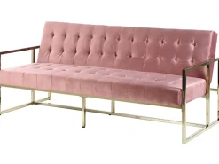 Beliani Sohva 3-Istuttava Samettinen Vaaleanpunainen Marstal Discount