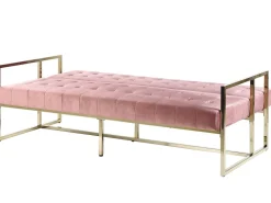 Beliani Sohva 3-Istuttava Samettinen Vaaleanpunainen Marstal Discount