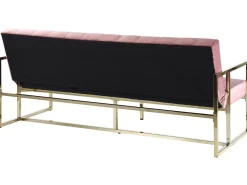 Beliani Sohva 3-Istuttava Samettinen Vaaleanpunainen Marstal Discount