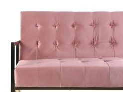 Beliani Sohva 3-Istuttava Samettinen Vaaleanpunainen Marstal Discount