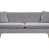 Beliani Sohva 3-Istuttava Samettinen Harmaa Frederica Online