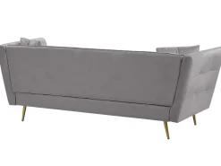 Beliani Sohva 3-Istuttava Samettinen Harmaa Frederica Online