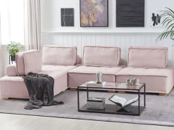 Beliani Sohvan Osa 1-Istuttava Vaaleanpunainen Tibro Fashion