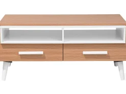 Beliani Sohvapoyta 2 Laatikkoa Vaalea Puu/Valkoinen Alloa Best