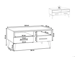 Beliani Sohvapoyta 2 Laatikkoa Vaalea Puu/Valkoinen Alloa Best
