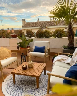 Beliani Sohvapoyta Akaasia Vaalea Puu Baratti Cheap