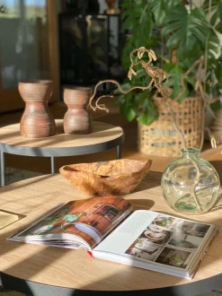 Beliani Sohvapoyta Iso Ja Keskikokoinen Vaalea Puu/Musta 2 Kpl Melody Discount