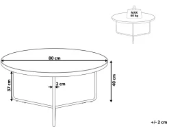 Beliani Sohvapoyta Iso Vaalea Puu/Musta Melody Best