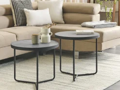 Beliani Sohvapoyta Keskikokoinen Harmaa/Musta Melody Cheap