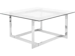 Beliani Sohvapoyta Lasitasolla Metalli Hopea Crystal Online