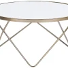 Beliani Sohvapoyta Lasitasolla Metalli Valkoinen/Kulta Meridian Ii Hot