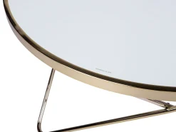 Beliani Sohvapoyta Lasitasolla Metalli Valkoinen/Kulta Meridian Ii Hot