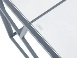 Beliani Sohvapoyta Lasitasolla Metalli Hopea Orland New