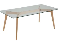 Beliani Sohvapoyta Lasitasolla Pyokki Vaalea Puu Hudson Shop