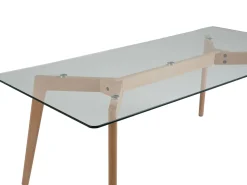 Beliani Sohvapoyta Lasitasolla Pyokki Vaalea Puu Hudson Shop