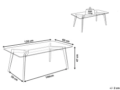 Beliani Sohvapoyta Lasitasolla Pyokki Vaalea Puu Hudson Shop
