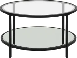 Beliani Sohvapoyta Lasitasolla Rauta Musta Birney Store