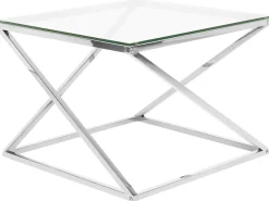 Beliani Sohvapoyta Lasitasolla Rosteri Hopea Beverly Fashion