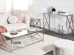 Beliani Sohvapoyta Lasitasolla Ruostumaton Teras Hopea Audet Clearance