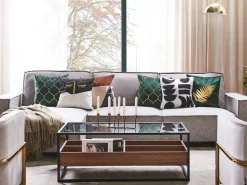 Beliani Sohvapoyta Lasitasolla Tumma Puu/Musta Waco Shop