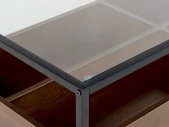 Beliani Sohvapoyta Lasitasolla Tumma Puu/Musta Waco Shop