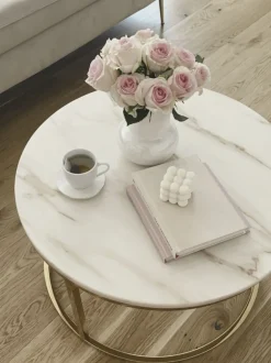 Beliani Sohvapoyta Marmorikuvio Beige/Kulta Coral Outlet