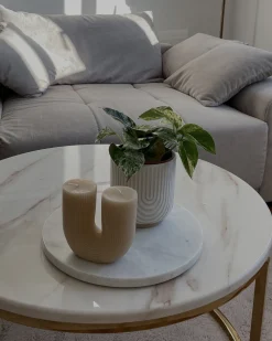 Beliani Sohvapoyta Marmorikuvio Beige/Kulta Coral Outlet