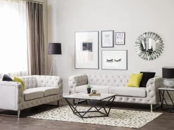 Beliani Sohvapoyta Marmorikuvio Beige/Musta Malibu Best Sale