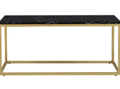 Beliani Sohvapoyta Marmorikuvio Musta/Kulta Delano Best Sale