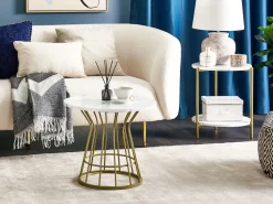 Beliani Sohvapoyta Marmorikuvio Valkoinen/Kulta Concan Cheap