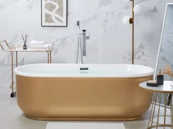 Beliani Sohvapoyta Marmorikuvio Valkoinen/Kulta Concan Cheap