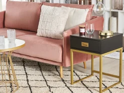 Beliani Sohvapoyta Marmorikuvio Valkoinen/Kulta Concan Cheap