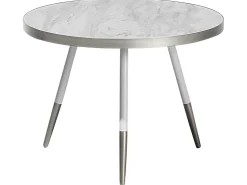 Beliani Sohvapoyta Marmorikuvio Valkoinen/Hopea Ramona Sale