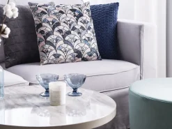 Beliani Sohvapoyta Marmorikuvio Valkoinen/Hopea Ramona Sale