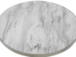 Beliani Sohvapoyta Marmorikuvio Valkoinen/Hopea Ramona Sale